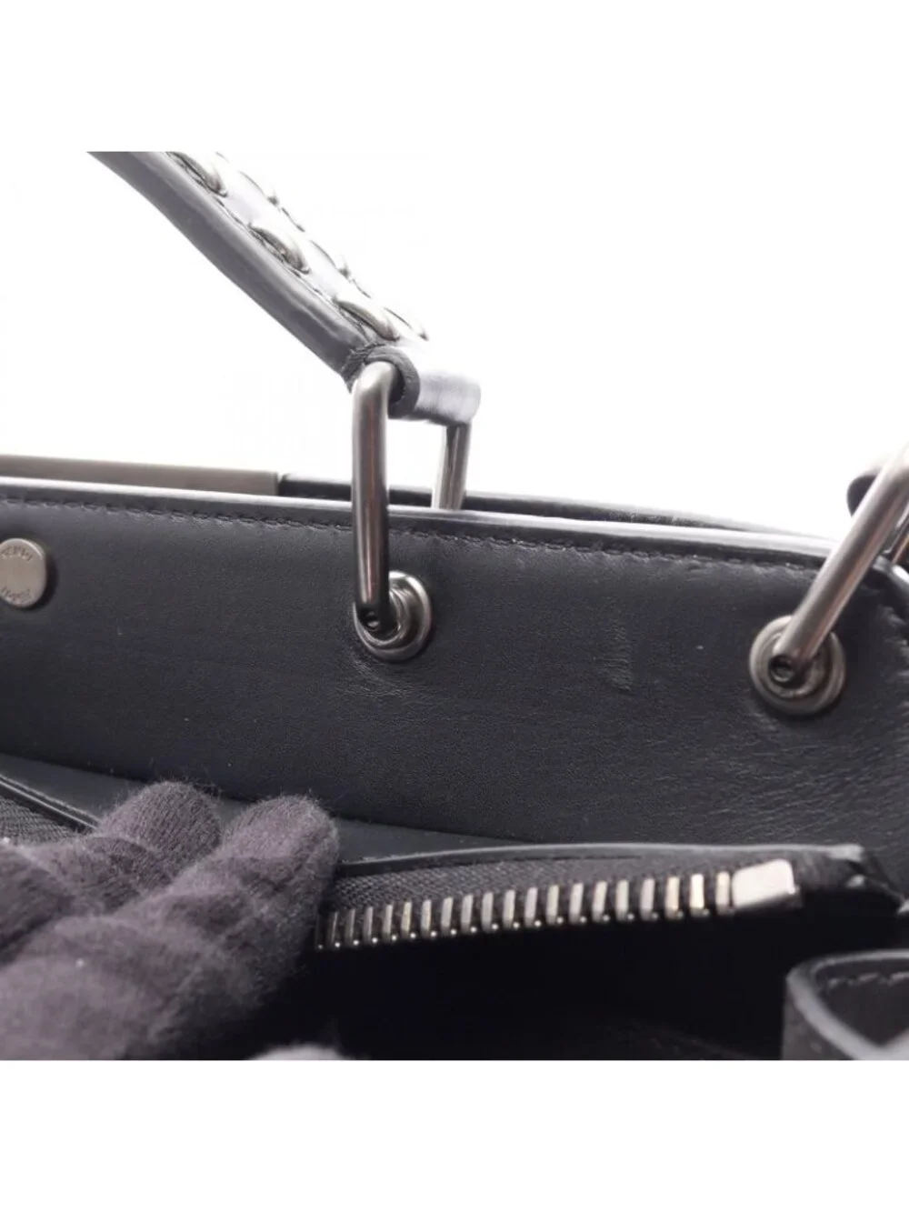 Fendi Handbag Peekaboo ISeeU 2-Way Black Leather